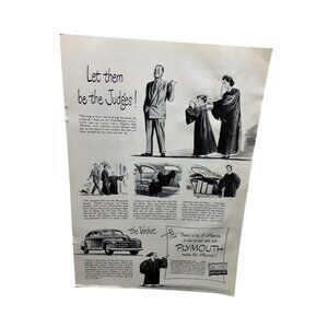 1948 Plymouth Builds Great Cars Original Print Ad 40s